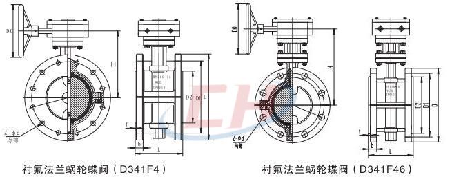 防爆電動襯氟法蘭蝶閥結(jié)構(gòu)圖