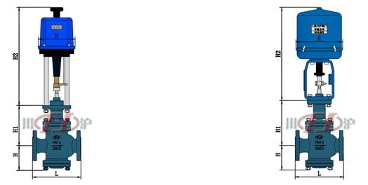電動雙座調(diào)節(jié)閥 結(jié)構(gòu)圖