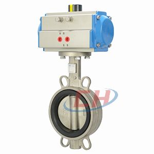 不銹鋼對夾氣動(dòng)蝶閥圖片