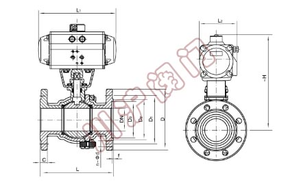 氣動調節(jié)球閥結構圖