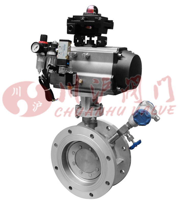 法蘭式氣動硬密封蝶閥開關型圖片